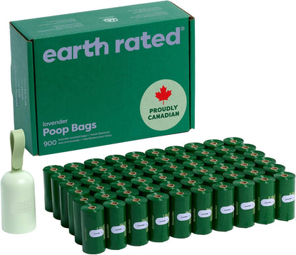 Dog Poop Bag Holder, Durable and Guaranteed Leakproof, Lavender Scented, 1 Dispenser and 900 Bags